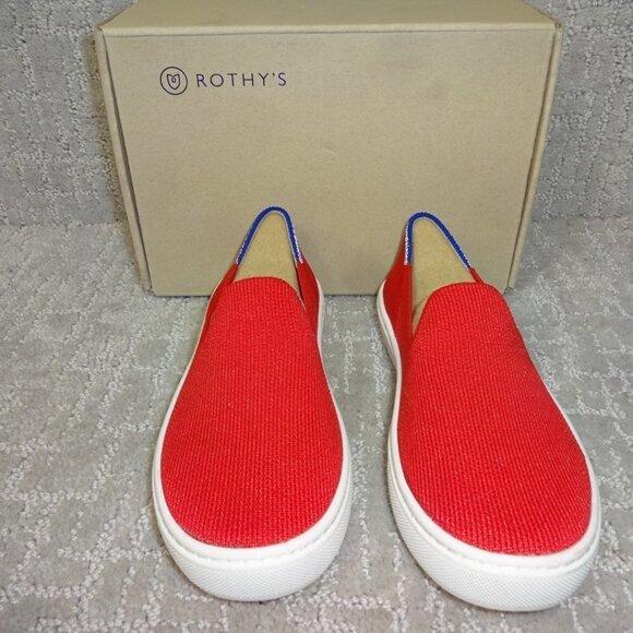 Rothys The Kids Sneaker Red Lollipop Slip On Flat Shoes Kids Size 11-13-1-4 - Picture 2 of 11